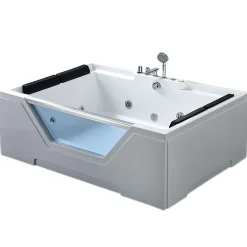 Eliteshopping Baignoire hydromassage Verre panoramique 170 X 120 cm 8 jets Amber* Baignoire Balnéo