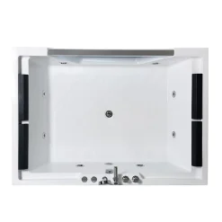 Eliteshopping Baignoire hydromassage Verre panoramique 170 X 120 cm 8 jets Amber* Baignoire Balnéo