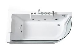 Eliteshopping Baignoire hydromassage Verre Panoramique 170 X 80 cm 6 jets Lotus* Baignoire Balnéo