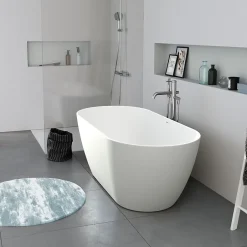Duravit Baignoire ilot acrylique salle de bain, vidage et trop-plein, 2 parois, 2 places, 150x75x45cm, Garantie 5 ans, Blanc mat, DURAMUNA* Baignoire Îlot