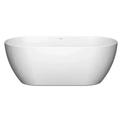 Duravit Baignoire ilot acrylique salle de bain, vidage et trop-plein, 2 parois, 2 places, 150x75x45cm, Garantie 5 ans, Blanc mat, DURAMUNA* Baignoire Îlot