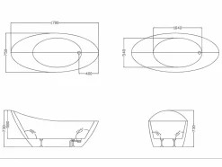 Sanitaire Baignoire ilot autoportante BALI 170x75 cm avec robinetterie intégrée* Baignoire Îlot