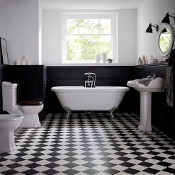 Planète Bain Baignoire ilot Charly blanche avec pieds patte d 'aigle chrome* Baignoire Îlot