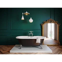 GoodHome Baignoire îlot 170 x 80 cm noire + 4 pieds chromés, Emba