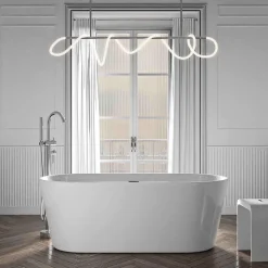 Bernstein Baignoire îlot acrylique design et moderne pour salle de bain, isolation thermique, Blanc, 170x75x58cm, Garantie 5 ans, MIO 2.0