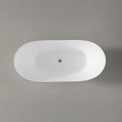 Bernstein Baignoire îlot Acrylique Design Moderne pour Salle de Bain avec Bonde et trop plein, Blanc, 170x80x68cm, Garantie 5 ans, SIENA 2.0* Baignoire Îlot