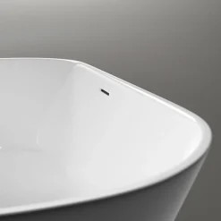 Bernstein Baignoire îlot Acrylique Oval Moderne pour Salle de Bain avec Bonde et trop plein, Blanc, 170x75x58cm, Garantie 5 ans, ROMA 2.0