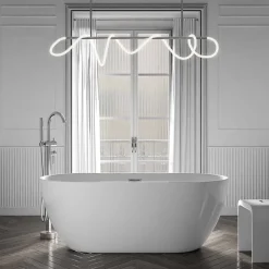 Bernstein Baignoire îlot Acrylique ovale 180x80x59cm Blanc brillant + Bonde et trop plein - JAZZ PLUS 2.0