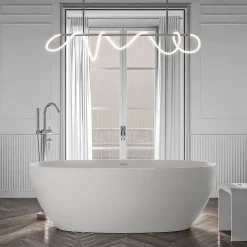 Bernstein Baignoire îlot Acrylique ovale 180x80x58cm Blanc mat + Bonde et trop plein - BELAQUA