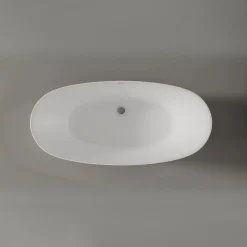 Bernstein Baignoire îlot Acrylique ovale 180x80x58cm Blanc mat + Bonde et trop plein - BELAQUA