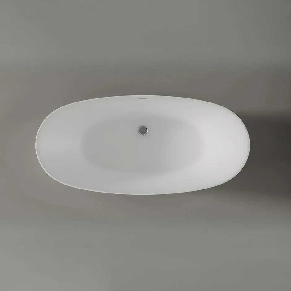Bernstein Baignoire îlot Acrylique ovale 180x80x58cm Blanc mat + Bonde et trop plein - BELAQUA