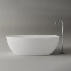 Bernstein Baignoire îlot Acrylique ovale 180x80x58cm Blanc mat + Bonde et trop plein - BELAQUA