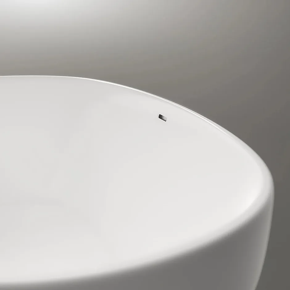 Bernstein Baignoire îlot Acrylique ovale 180x80x58cm Blanc mat + Bonde et trop plein - BELAQUA