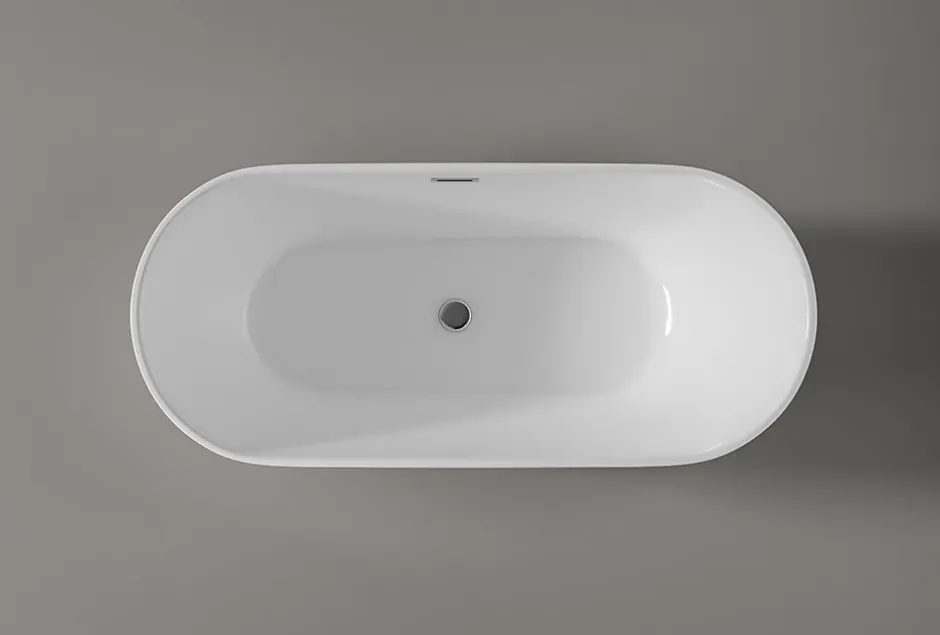 Bernstein Baignoire îlot Acrylique ovale 180x80x58cm Blanc brillant + Bonde et trop plein - ROMA PLUS 2.0* Baignoire Îlot