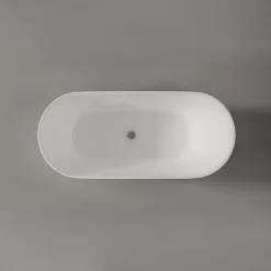Bernstein Baignoire îlot Acrylique ovale design 180x80x58cm Blanc mat + Bonde et trop plein - ROMA 2.0* Baignoire Îlot