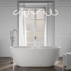 Bernstein Baignoire îlot Acrylique ovale 180x75x58cm Blanc mat + Bonde et trop plein - ROMA PLUS 2.0