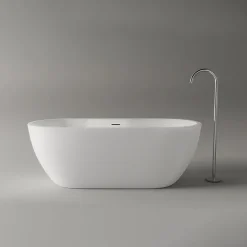 Bernstein Baignoire îlot Acrylique ovale 180x75x58cm Blanc mat + Bonde et trop plein - ROMA PLUS 2.0