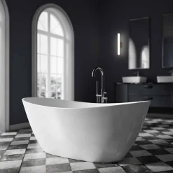 Bernstein Baignoire îlot Acrylique ovale 180x80x69cm + Bonde et trop plein - Blanc brillant - BELLAGIO 2.0