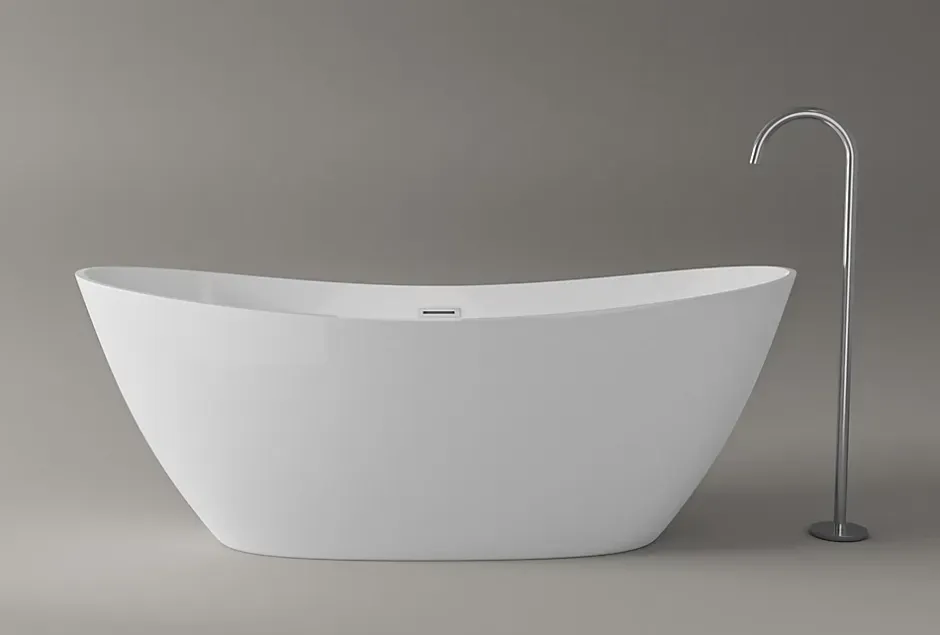 Bernstein Baignoire îlot Acrylique ovale 180x80x69cm + Bonde et trop plein - Blanc brillant - BELLAGIO 2.0