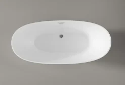 Bernstein Baignoire îlot Acrylique ovale 180x80x69cm + Bonde et trop plein - Blanc brillant - BELLAGIO 2.0