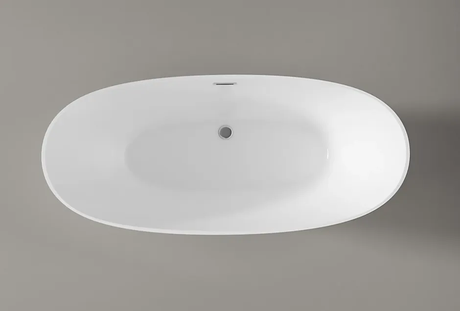 Bernstein Baignoire îlot Acrylique ovale 180x80x69cm + Bonde et trop plein - Blanc brillant - BELLAGIO 2.0