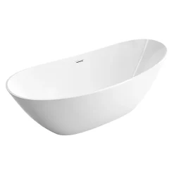 Bernstein Baignoire îlot Acrylique ovale 180x80x69cm + Bonde et trop plein - Blanc brillant - BELLAGIO 2.0
