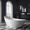 Bernstein Baignoire îlot acrylique ovale design 184x79x77cm Blanc mat + Bonde et trop plein - VICE 2.0