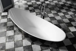 Bernstein Baignoire îlot acrylique ovale design 184x79x77cm Blanc mat + Bonde et trop plein - VICE 2.0