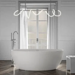 Bernstein Baignoire îlot Acrylique ovale 180x80x60cm Blanc brillant + Bonde et trop plein - TERRA 2.0