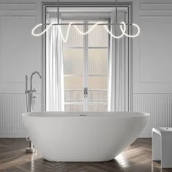 Bernstein Baignoire îlot Acrylique ovale design 170x75x58cm Blanc mat + Bonde et trop plein - ROMA 2.0