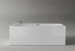 Bernstein Baignoire îlot Acrylique Rectangulaire Moderne pour Salle de Bain + Bonde + trop plein, Blanc, 170x78x58cm, Garantie 5 ans, ONDA* Baignoire Îlot