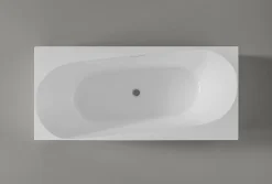 Bernstein Baignoire îlot Acrylique Rectangulaire Moderne pour Salle de Bain + Bonde + trop plein, Blanc, 170x78x58cm, Garantie 5 ans, ONDA* Baignoire Îlot