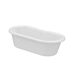 GoodHome Baignoire îlot adossée 170 x 80 cm blanche, Emba* Baignoire Îlot