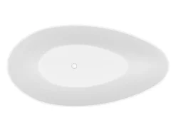 Vente-unique Baignoire îlot asymétrique - 245 L - 160 x 82 x 58 cm - Blanc mat - Acrylique - APULIA
