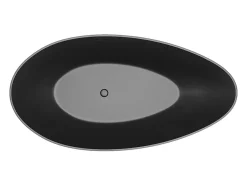 Vente-unique Baignoire îlot asymétrique - 245 L - 160 x 82 x 58 cm - Noir mat - Acrylique - APULIA* Baignoire Îlot