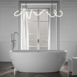 Bernstein Baignoire îlot BELAQUA - Acrylique sanitaire - Blanc brillant - 170x80x58cm - Garantie 5 ans - Sans robinet ni siphon
