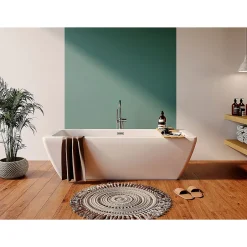 GoodHome Baignoire îlot blanche 170 x 75 cm Merkys