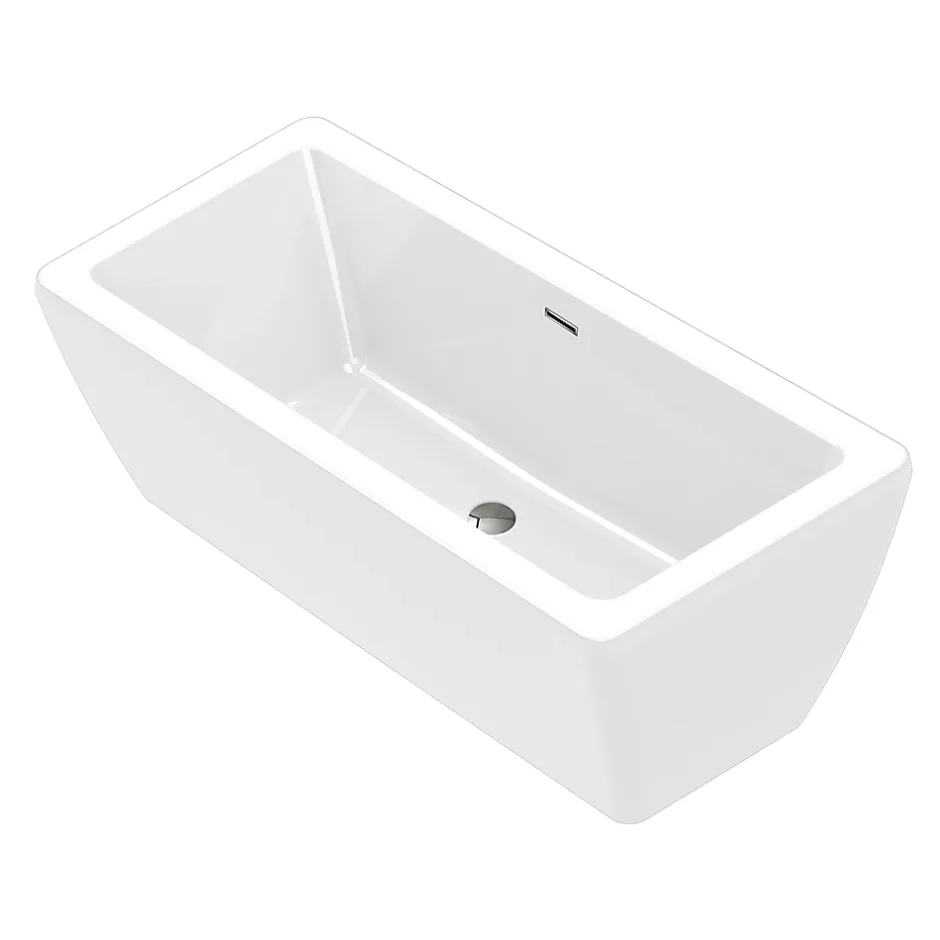 GoodHome Baignoire îlot blanche 170 x 75 cm Merkys