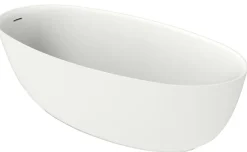 Poalgi Baignoire îlot blanche Solid Surface 170x80x51 cm inclus tablette - modèle MENORCA