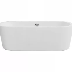 Sanindusa Baignoire îlot blanche 180x80 ovale à poser au sol acrylique très haute densité Freestanding UrbY Plus (avec vidage)* Baignoire Îlot