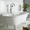 Planète Bain Baignoire îlot Charly blanche rétro + pieds conique blanc