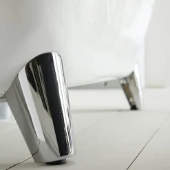 Planète Bain Baignoire îlot Charly blanche rétro + pieds conique chrome* Baignoire Îlot