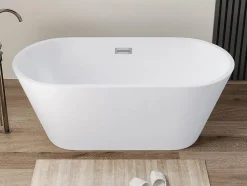 Vente-unique Baignoire îlot design - 201 L - 150 x 70 x 58 cm - Blanche - TWIGGY* Baignoire Îlot