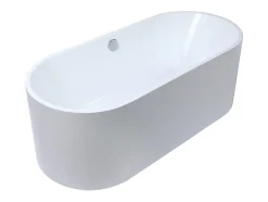 Vente-unique Baignoire îlot design - 221 L - 170 x 75 x 58 cm - Blanche - KATOUCHA* Baignoire Îlot