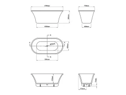 Vente-unique Baignoire îlot design - 193 L - 150 x 75 x 58 cm - Blanche - NOEMIE II* Baignoire Îlot