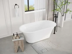 Vente-unique Baignoire îlot design - 193 L - 150 x 75 x 58 cm - Blanche - NOEMIE II* Baignoire Îlot