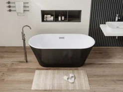Vente-unique Baignoire îlot design - 201 L - 150 x 70 x 58 cm - Noire - TWIGGY* Baignoire Îlot