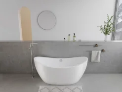 Vente-unique Baignoire îlot design blanche - 225L - 170 x 83 x 77cm - ALDA