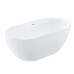 Stano Baignoire îlot design ovale LISBON blanche 160 cm Mat* Baignoire Îlot