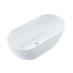 Stano Baignoire îlot design ovale LISBON blanche 160 cm Mat* Baignoire Îlot